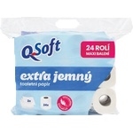 Q Soft Тоалетна хартия Q Soft, 3-слойна (24 бр. /лист) бяла, 396 мл