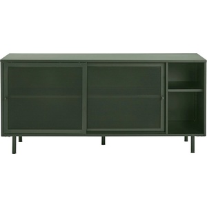 Unique Furniture Тъмнозелен метален нисък скрин с плъзгащи се врати 160x75 cm Veep - Unique Furniture (50220000)