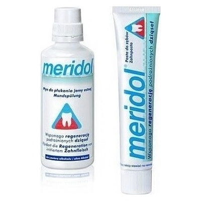 Meridol ústna voda 400 ml + zubná pasta 75 ml