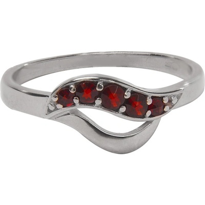 Český granát stříbrný prsten 120963