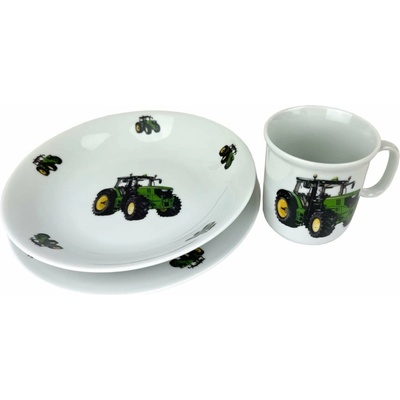 Český porcelán Dětská jídelní souprava Traktor nový 3 dílná – Sleviste.cz