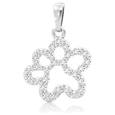 Couple Přívěsek Animalio Paw III ve tvaru tlapky bílé zlato se zirkony 6670268 0 0 1