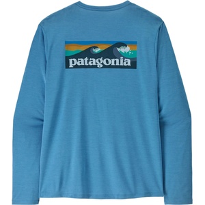 Patagonia Мъжка спортна тениска Patagonia L/S Cap Cool Daily Shirt Boardshort Logo Sport shirt - Shore Blue / Light Shore Blue X-Dye - размер M (216-8004-0213)