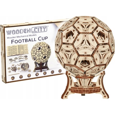WOODEN CITY 3D puzzle Multifunkční organizér - Fotbalový míč 175 ks