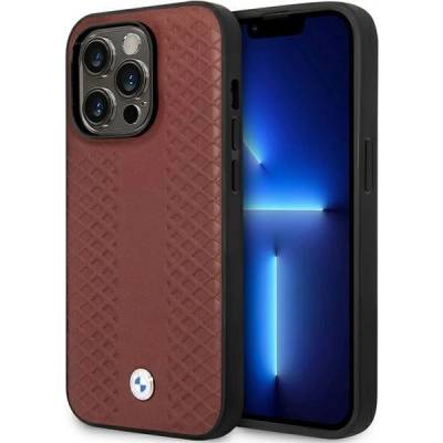 BMW Кейс BMW BMHCP14L22RFGR за iPhone 14 Pro 6.1", бордо / бордо, Leather Diamond Pattern (BMW000545-0)