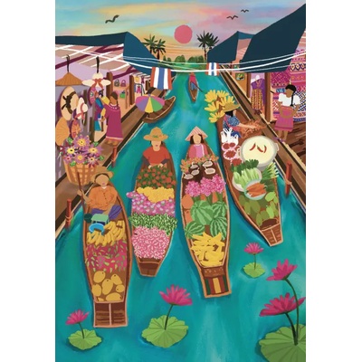Pieces & Peace - Puzzle Floating Market Thailand - 1 000 piese