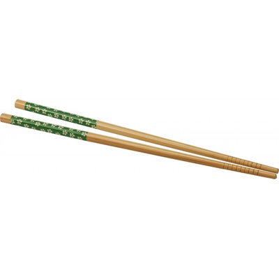 H&L Bambusové hůlky se zelenou rukojetí a bílými květy sada 8 ks 24 cm