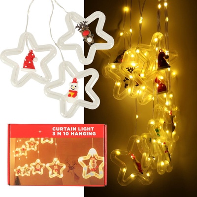 KIK KX5249 Světelný závěs s figurkami 125 LED 3 m teplá bílá