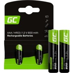 Green Cell Комплект презареждащи се батерии Green Cell, 2x AAA, HR03, 800mAh (GR08)