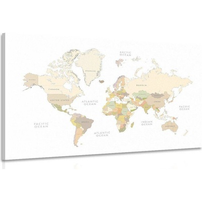 Obraz mapa světa s vintage prvky - 90x60