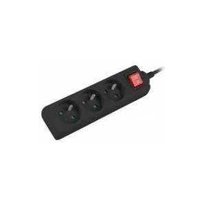 Lanberg 3 slots PL 1.5m black with switch