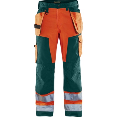 Blåkläder AB 1568 remeslnické výstražné nohavice oranžová/zelená