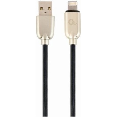 Gembird CC-USB2R-AMLM-1M nabíjecí Lightning 8-pin (M) na USB 2.0 (M) prémiový gumovo - opletený, 1m černý