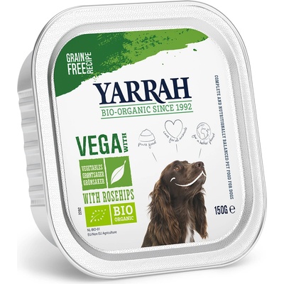 Yarrah 12х150г Yarrah Bio - консервирана веган храна за кучета със зеленчуци и шипки