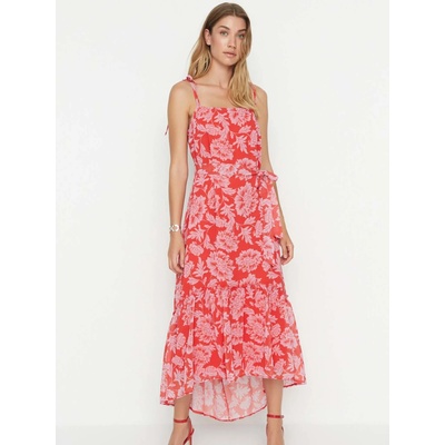 Trendyol Червена флорална миди рокля с презрамки Trendyol Trendyol | Cherven | ЖЕНИ | XL