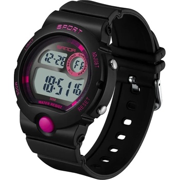 SANDA Детски часовник Sanda Sport V2, Черен / Розов (SANDA-6035-KIDS-BLACK-PINK)
