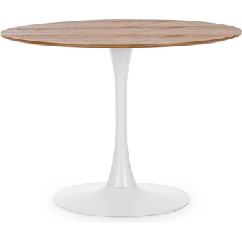Bizzotto Кръгла маса BLOOM 100x75cm бяла/дърво (0732978)
