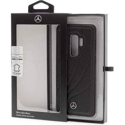 Mercedes-Benz New Organic II Hard Case - кожен кейс (естествена кожа) за Samsung Galaxy S9 Plus (черен)