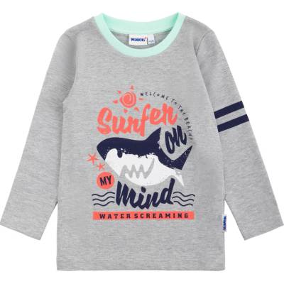 Winkiki Kids Wear chlapecké tričko s dlouhým rukávem Surfer šedý melanž