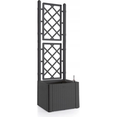 Stefanplast Květináč plast šedý 43 x 43 x 142 cm