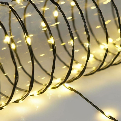 German Svetelná reťaz LED 120 mikrodiód 9 m 8 funkcií vonkajšia a vnútorná teplá biela