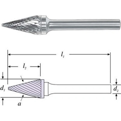 SGS 25603 (SM-5M) - Fréza technická SM-5M kuželová pr. 12,7x22mm, stopka 6mm