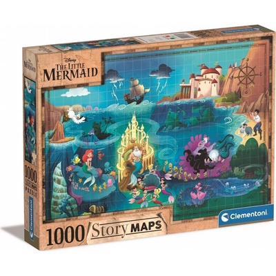Clementoni Story Maps Malá mořská víla 1000 dielov