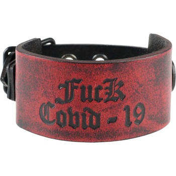 Image 1 of Leather & steel fashion гривна Fuck Covid-19 LSF1