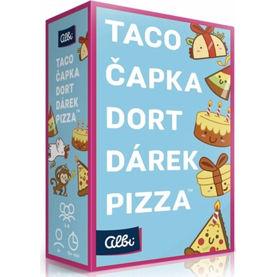 Albi Taco, čapka, dort, dárek, pizza