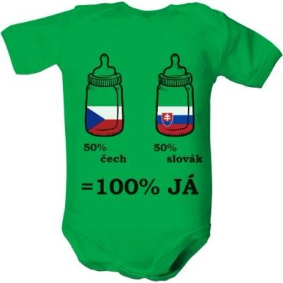 dětské body organic s potiskem 100% já dětské Zelená