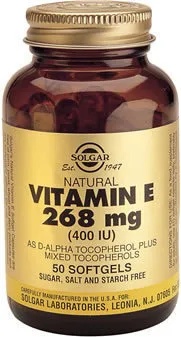 Solgar Хранителна добавка Витамин Е 268 мг , Solgar Vitamin E 268mg (400IU) 50 Softgels