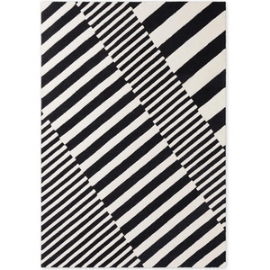 Elle Decoration Черно-бял ръчно изработен вълнен килим 120x180 cm Stryve Flux - Elle Decoration (106359-120x180)