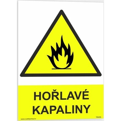 Traiva s.r.o. Hořlavé kapaliny Verze: Samolepka 210 x 297 mm (A4) tl. 0.1 mm - Kód: 03592