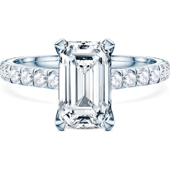 SAVICKI Годежен пръстен Share Your Love: бяло злато, лабораторни диаманти с шлифовка "смарагд