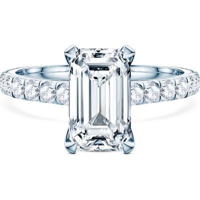 SAVICKI Годежен пръстен Share Your Love: бяло злато, лабораторни диаманти с шлифовка "смарагд