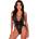 Дантелено боди, дълбоко деколте и открит гръб - Velmore Black L/XL (D-244638)