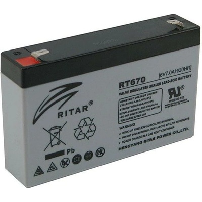Ritar Power Акумулаторна батерия Ritar Power RT670, 6V, 7Ah, AGM, T1(F1)/T2(F2) конектори (RT670)