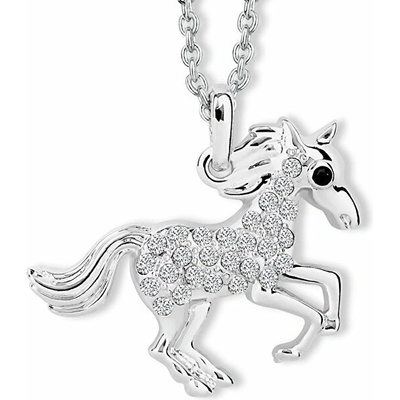 CRYSTalp Originální náhrdelník kůň s krystaly 30108.HOR.R