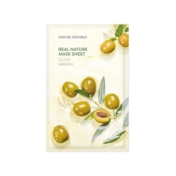 Nature republic Real Nature Olive Sheet Mask - Хидратираща маска за лице с маслина 1бр/23мл