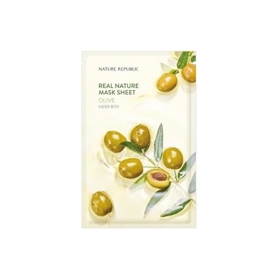 Nature republic Real Nature Olive Sheet Mask - Хидратираща маска за лице с маслина 1бр/23мл