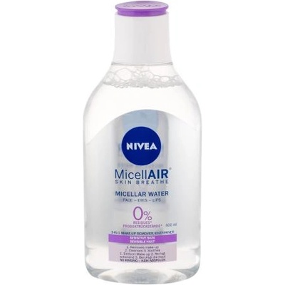 Nivea MicellAIR® 400 ml успокояваща мицеларна вода 3 в 1 за чувствителна кожа за жени