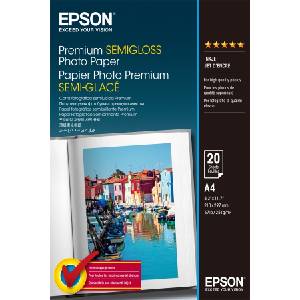 Epson Полугланцова фотохартия Epson Premium (A4, 20 листа, 251 г)