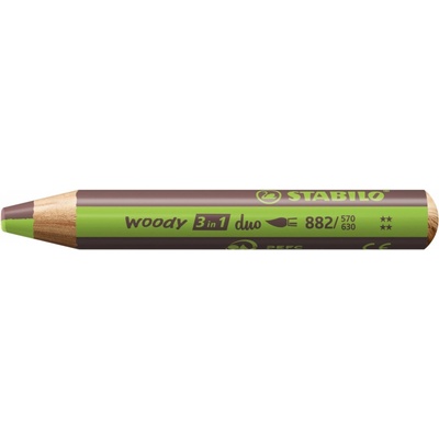 STABILO woody 3 in 1 duo světle zelená/hnědá