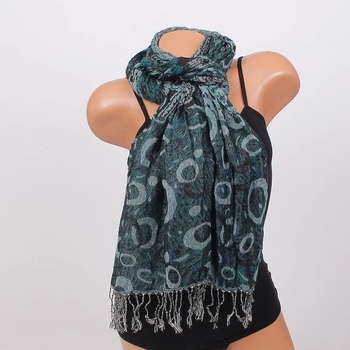 Image 1 of Дамски шал в петролено зелено с ефектен десен