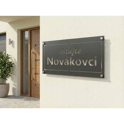 Minimalistický rám Vítajte - rodinná tabuľa 45cm Farba a štýl: Čierna tabuľa bez LED