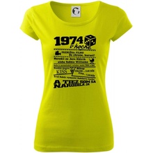 1974 v kocke Pure dámske tričko Limetková