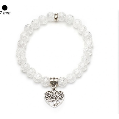 Prosperk náramek z minerálů Křišťál srdíčko S2590