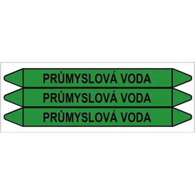 Značení potrubí, průmyslová voda,3 ks, 355 × 37 mm PZ 009223
