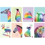Patria Pigna: Тетрадка „Animal Rainbow с квадратна мрежа, A4 - различни варианти