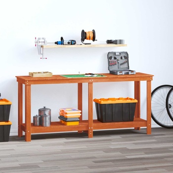 vidaXL Работна маса Восъчен Кафяв 180 x 50 x 80 cm Масивна боровина (869967)